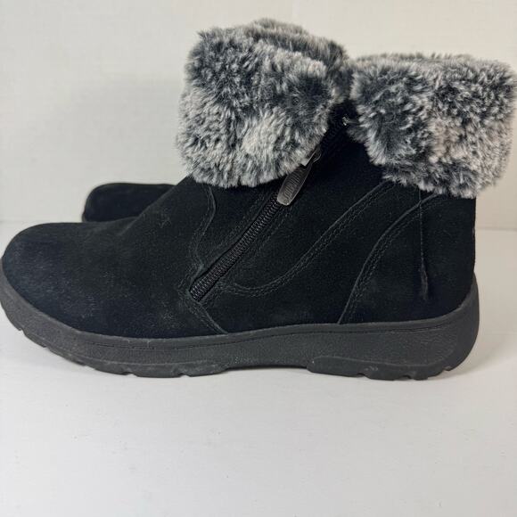 Khombu Women’s Jessica Black Boots with faux fur trim. Size 8 - Picture 4 of 9